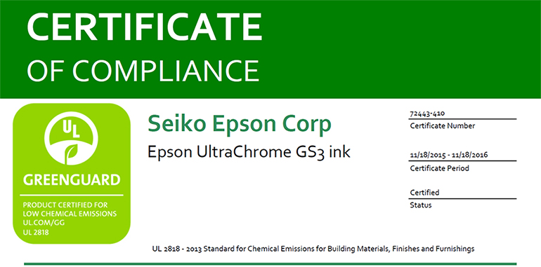 Greenguard certification epson